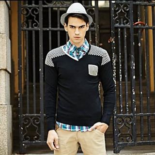 Mens Spring New Arrival Color Mix Checks Printed Englis Fashion Sweater