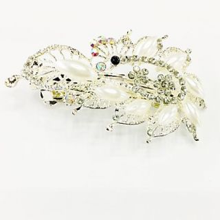 Fashion Bling Shinning Diamond Pearl Peacock Flower for Women Hairpin Jewelry Accessories