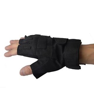BLACKHAWK Outdoor Tactical Cycling Nylon and Microfiber Half Finger Gloves   Black (Size L / Pair)