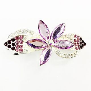 Fashion Bling Shinning Diamond Purple Flower for Women Hairpin Jewelry Accessories