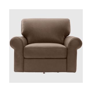 Leather Possibilities Roll Arm Swivel Chair, Mink