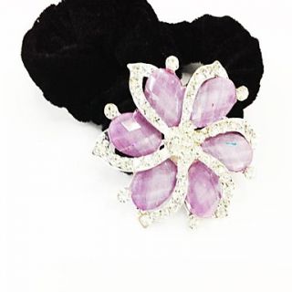 Fashion Bling Shinning Diamond Purple Flower for Women Hairpin Headband Jewelry Accessories
