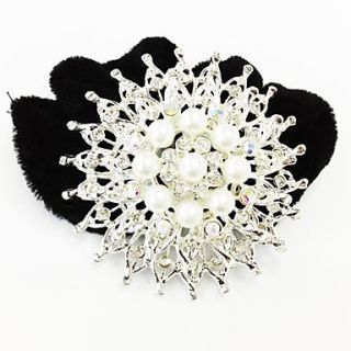 Fashion Bling Shinning Diamond Pearl Flower for Women Hairpin Headband Jewelry Accessories