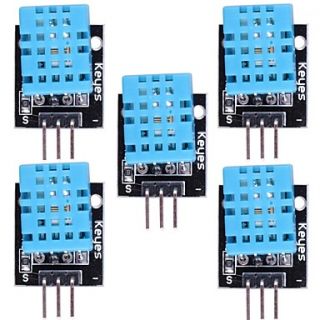 Arduino Compatible DHT11 Digital Temperature Humidity Sensor Module   Black Blue (5PCS)