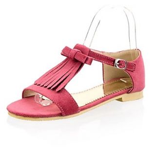 Suede Womens Flat Heel Open Toe Sandals With Tassel Shoes(More Colors)