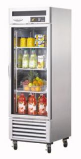 Turbo Air Glass Door Refrigerator w/ Stainless Interior, 23 cu ft