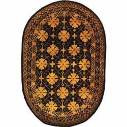 Handmade Classic Agra Green/ Apricot Wool Rug (76 X 96 Oval) (GreenPattern OrientalMeasures 0.625 inch thickTip We recommend the use of a non skid pad to keep the rug in place on smooth surfaces.All rug sizes are approximate. Due to the difference of mo