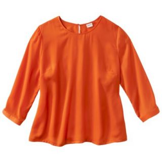 Merona Womens Plus Size Blouse   Orange Flame 4