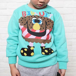 Boys Cartoon Round Collor Fleece Sweatshirt