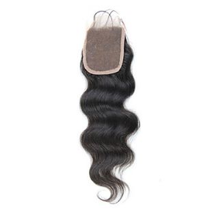 12 Brazilian Hair Silky Body Wave Lace Top Closure(44) Natural Color