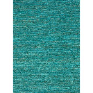 Hand woven Naturals Solid Pattern Blue Rug (2 X 3)