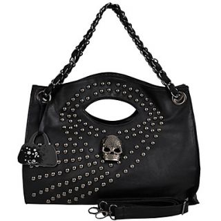 Womens Fashion Casual Large Tote With Skull And Rivet