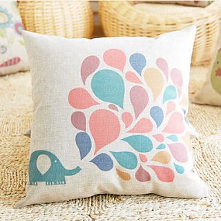Cute Cartoon Pattern Nifty Elephant Decorative Pillow With Insert