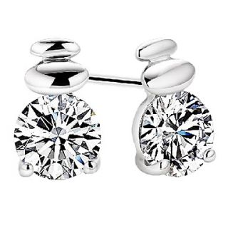 Stylish Silver Plated Silver With Round Cubic Zirconia Womens Earring