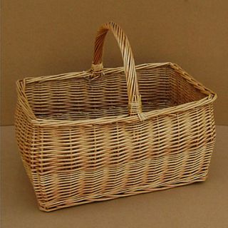 Classic Natural Pure Wooden Color Handmade Wicker Storage Basket