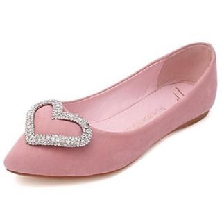 Suede Womens Flat Heel Ballerina Flats with Rhinestone Shoes(More Colors)