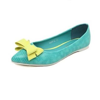 Faux Leather Womens Flat Heel Ballerina Flats with Bowknot Shoes (More Colors)
