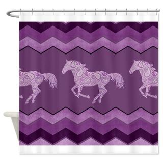  Purple Paisley Horse Shower Curtain  Use code FREECART at Checkout