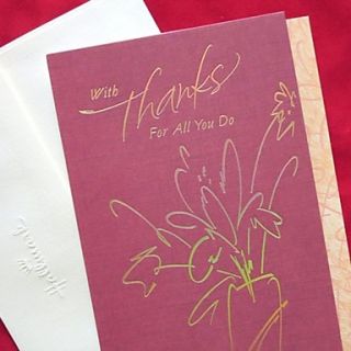 Modern Dark Red Side Fold Thank You Card for Mothers Day