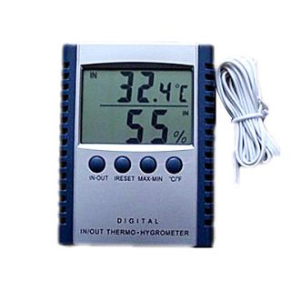 Digital LCD Temperature Humidity Meter with Clock Alarm ( 50~70℃,10% ~ 99% RH;0.1℃,1% RH)
