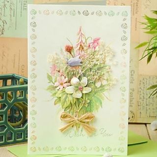 Floral Side fold Greeting Card with Rhinestone for Mothers Day
