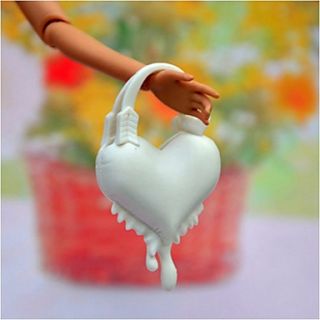 Barbie Doll Loving Heart Shaped White PVC Handbag