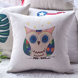 Weird Colorful Cartoon Hogwarts Owl Decorative Pillow Cover