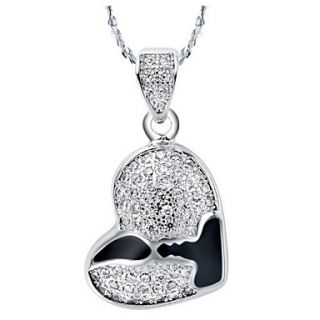 Vintage Heart Shape Silvery Alloy Womens Necklace(1 Pc)