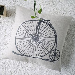 Modern Black and White Hand painted Style Bicycle Decorative Pillow Cover