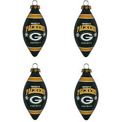 Green Bay Packers Teardrop Ornaments (set Of 4)
