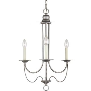 Plymouth Weathered Pewter 3 light Single Tier Chandelier