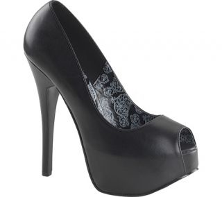 Womens Bordello Teeze 22   Black Polyurethane Platform Shoes