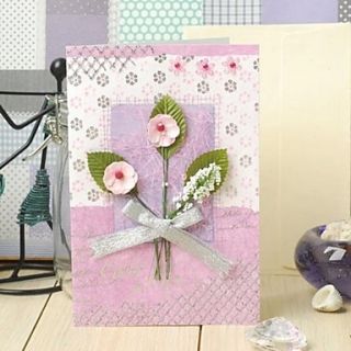 Lilac Vertical Side Fold Greeting Card with Flower and Bow