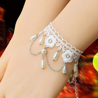 Princess Style White Lace Sweet Lolita Bracelet with Beads