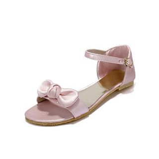 Satin Womens Flat Heel Open Toe Sandals with Bowknot Shoes(More Colors)