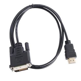 DVI D 241 (male) to HDMI(male) Cable for Home Theater   Black Gold (1.0 m)