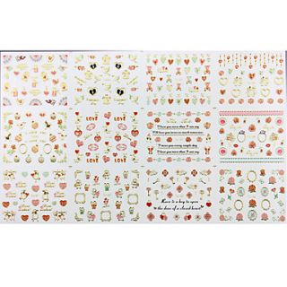 1PCS 12 Styles 3D Cololful Hot Stamping Nail Art Stickers