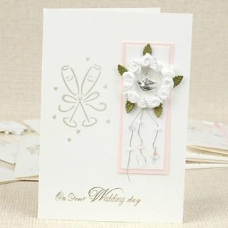 On Your Wedding Day Greeting Card with White Flower for Wedding