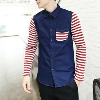 Mens British Style Joining Together Long sleeve Shirt
