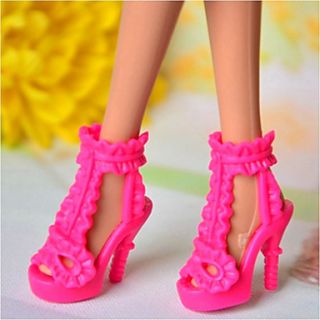 Barbie Doll Fuschia Ruffles Fashion Girl High heeled Sandal