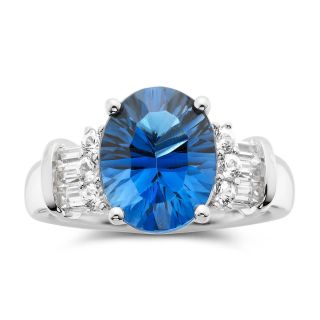 Blue Topaz & White Sapphire Ring, Womens