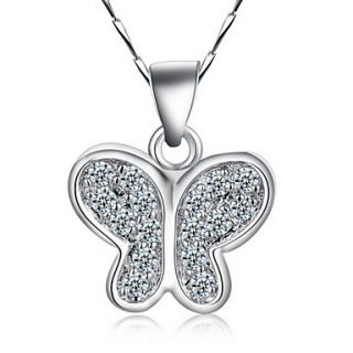 Vintage Butterfly Shape Silvery Alloy Womens Necklace(1 Pc)