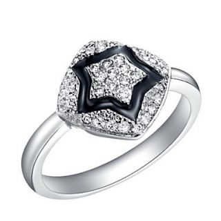 Stylish Sliver With Cubic Zirconia Square Cut Womens Ring(1 Pc)