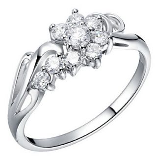 Fashionable Sliver With Cubic Zirconia Round Womens Ring(1 Pc)