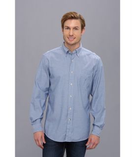 Nautica L/S Solid Chambray Button Down Shirt Mens Long Sleeve Button Up (Navy)