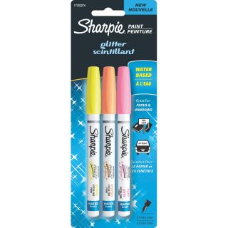Sharpie Glitter Paint Pen Extra fine 3/pkg yellow/orange/light Pink