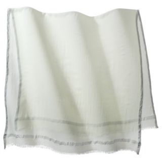 Solid Scarf with Trim   White