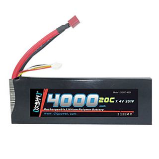 DLG 7.4V 4000mAh Li Po Battery(T Plug)