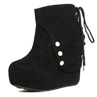 Suede Womens Wedge Heel Fashion Ankle Boots Shoes