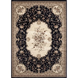 Traditional Black Savonnerie Area Rug (710 X 102)